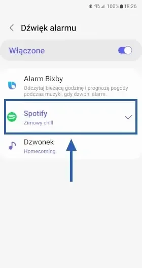 Jak ustawić dźwięk alarmu w Samsungu za pomocą Spotify