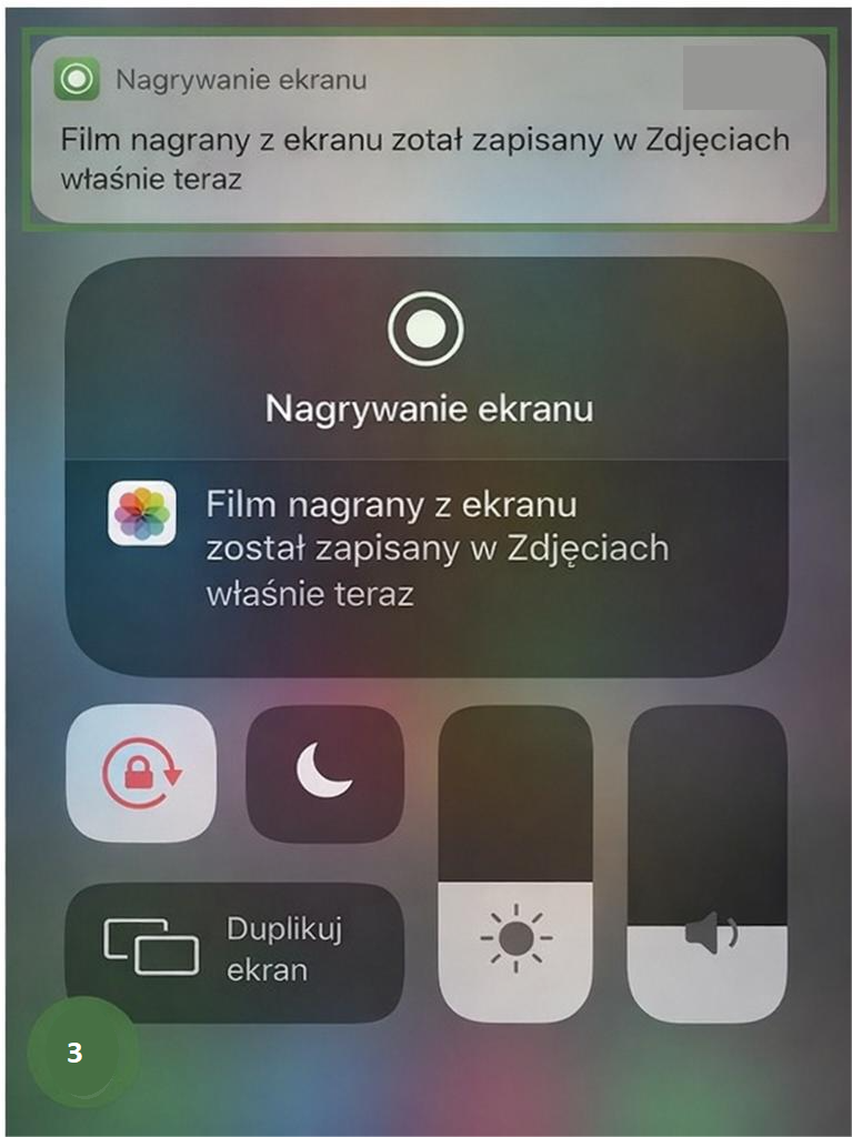 Nagrywanie ekranu na iPhonie i zapis wideo w aplikacji Zdjęcia
