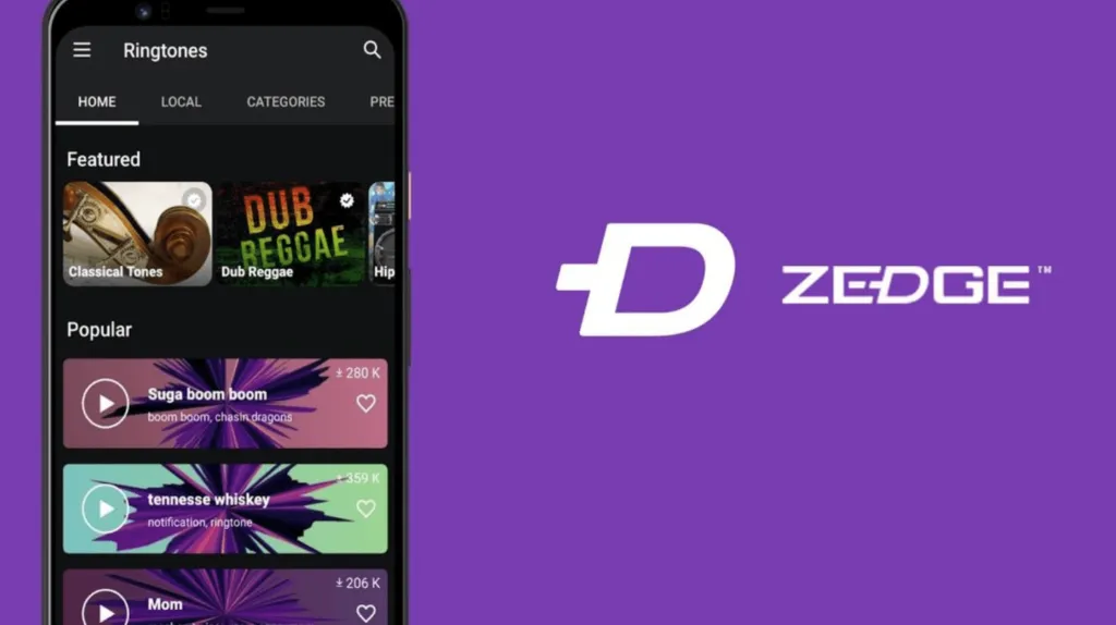 Pobieranie dzwonków na telefon z Androidem za pomocą Zedge