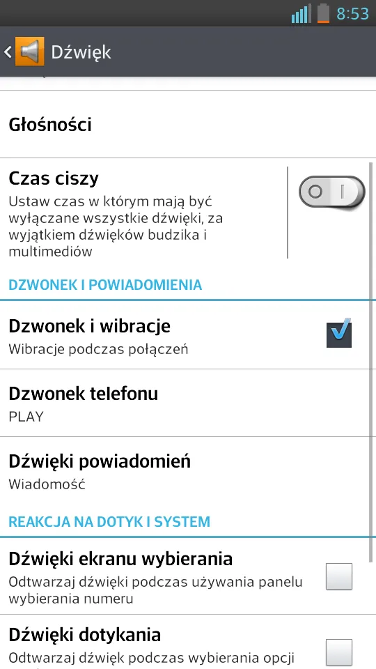 Przejdź do sekcji dźwięku