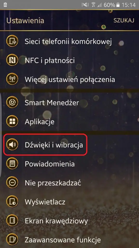 Przejdź do ustawień dźwięku w urządzeniu