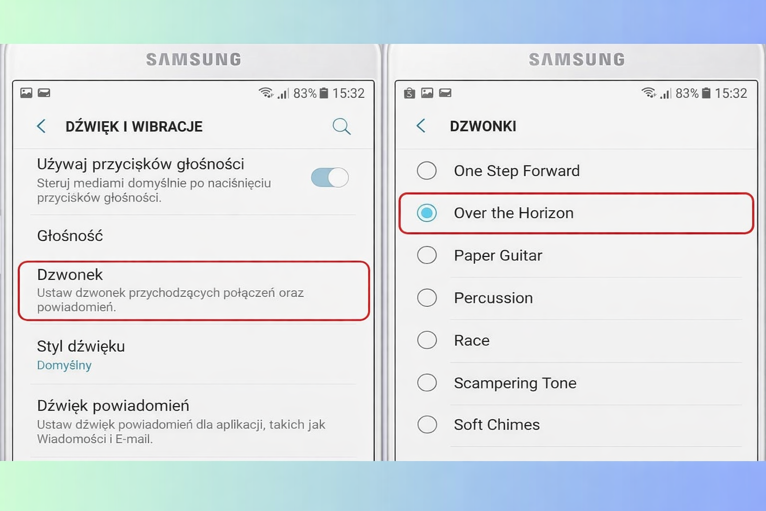 Widok ustawień kontaktu w Androidzie z opcją przypisania indywidualnego dzwonka dla wybranej osoby.