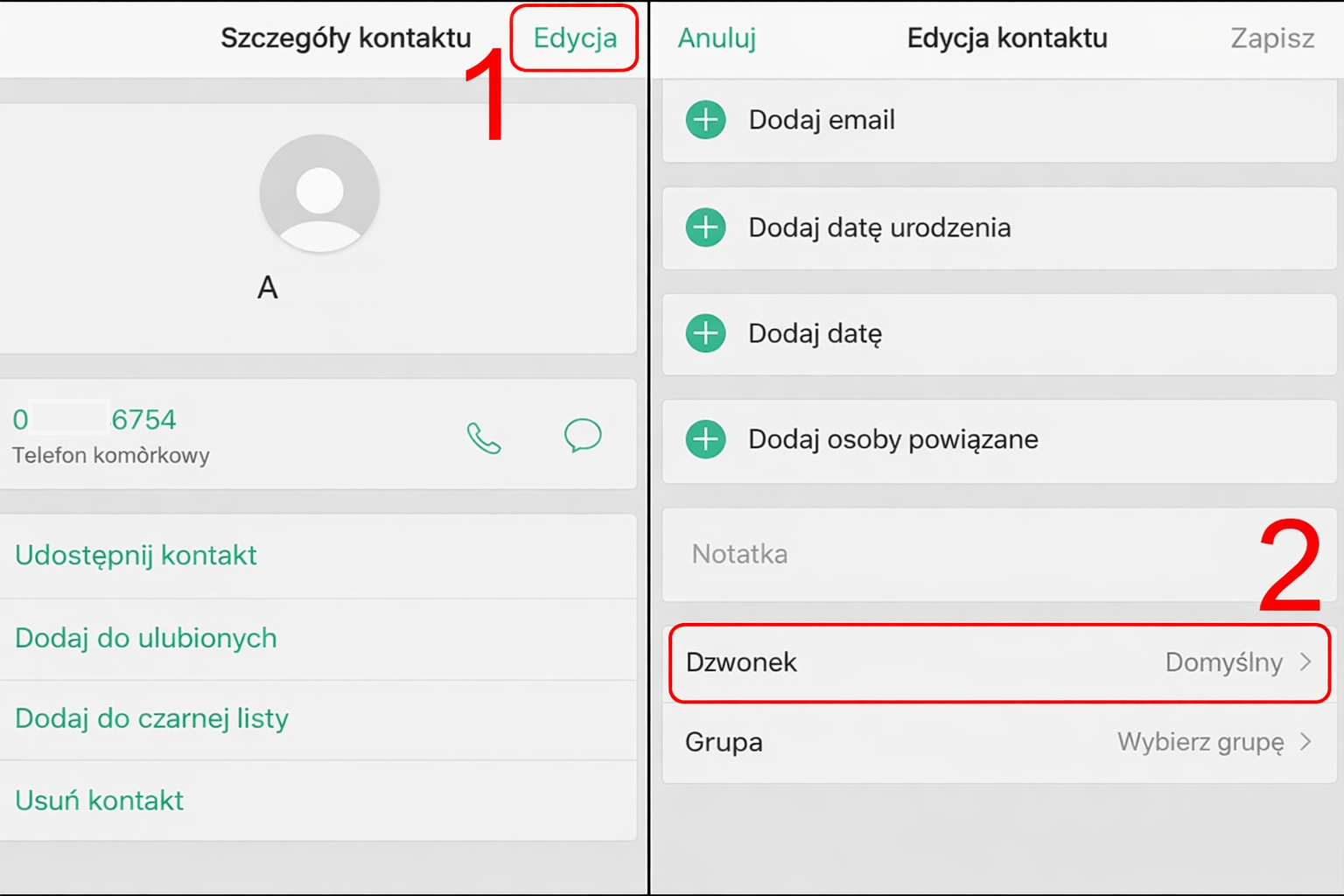 Ekran ustawień Androida pokazujący, jak zmienić dzwonek telefonu w kilku prostych krokach.