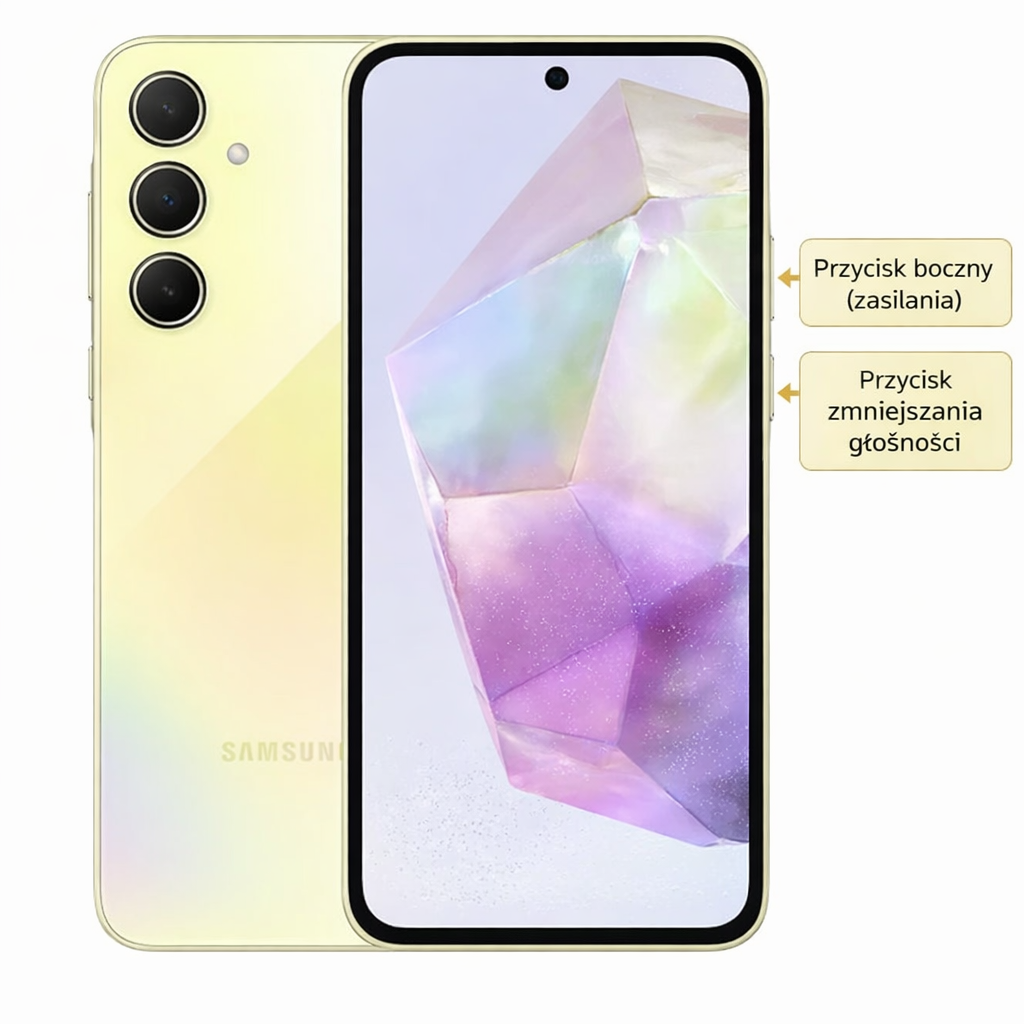 Zrzut ekranu na telefonie Samsung z przyciskiem Home